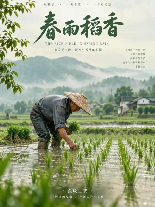 《春雨润田》- 黄豆魔改短剧乡村励志短剧封面
